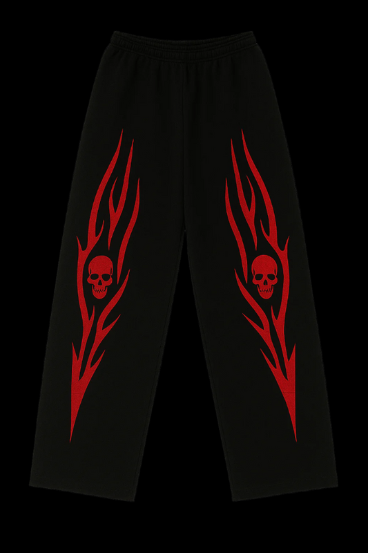 Shadow Crossfire Baggy Pants – Ghost Skull Oversized Streetwear