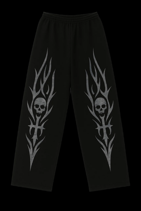 Shadow Crossfire Baggy Pants – Ghost Skull Oversized Streetwear