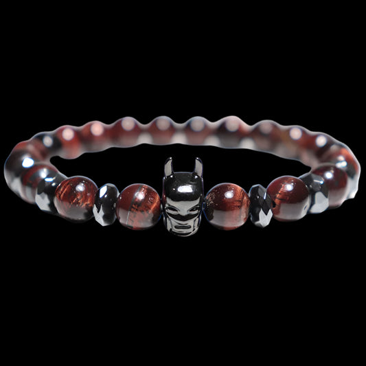 Batman Beaded Bracelet – Hero Symbol & Matte Stones