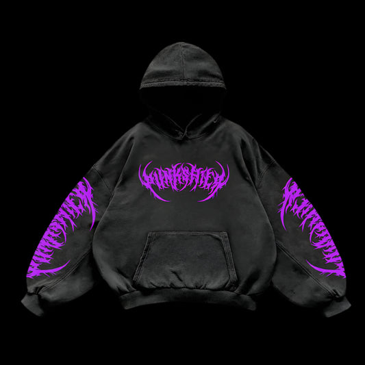 Phantom Core – Purple Oversized Gothic Hoodie
