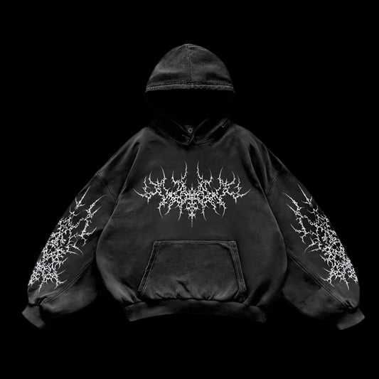 Fractured Abyss Oversized Vintage Hoodie