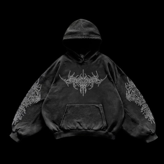 Fractured Abyss Oversized Vintage Hoodie