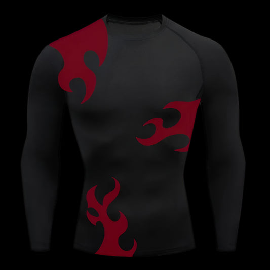 Flame Surge Compression Shirt – Long Sleeve Gym Top