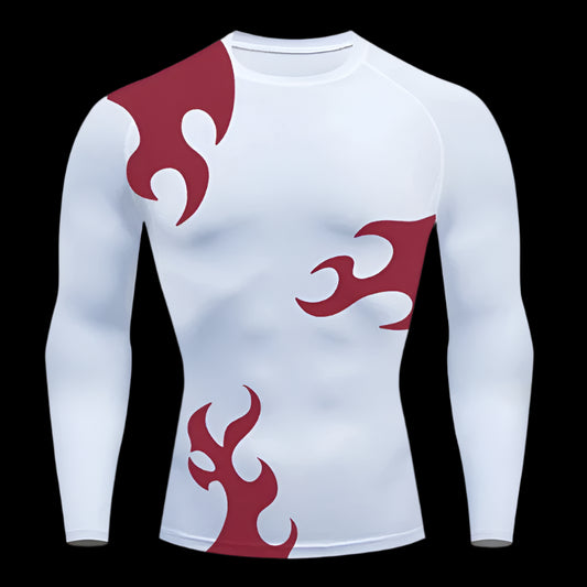 Flame Surge Compression Shirt – Long Sleeve Gym Top