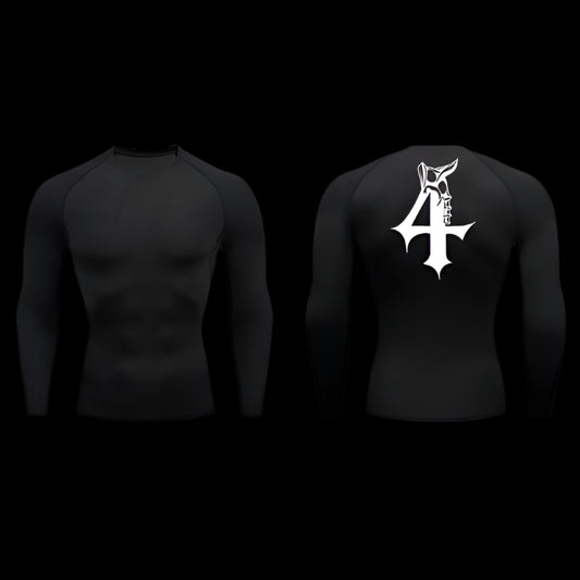 Void Mark Compression Shirt – Black Long Sleeve Gymwear