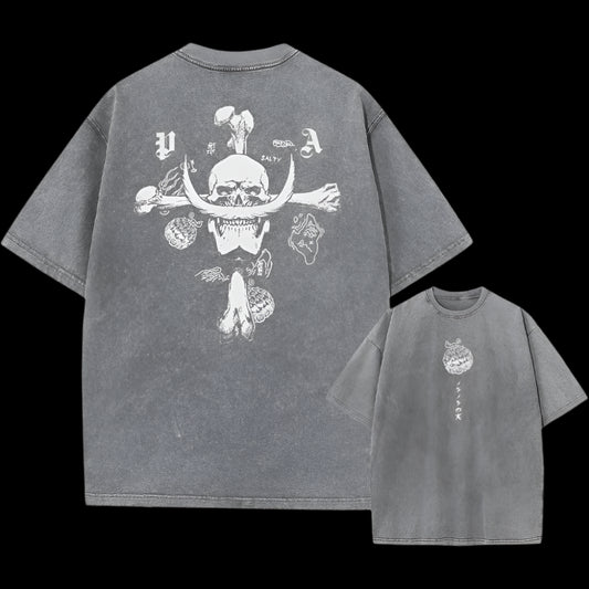 Whitebeard Legacy Oversized Vintage T-Shirt – Pirate Skull Edition