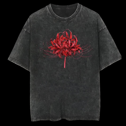 Red Lily Oversized T-Shirt – Japanese Vintage Streetwear