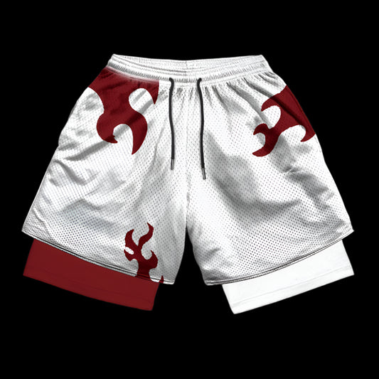 Crimson Flame Combat Shorts