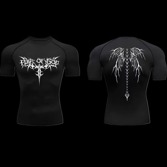 winged structure compression T-shirt Short sleeve – Athletic Fit