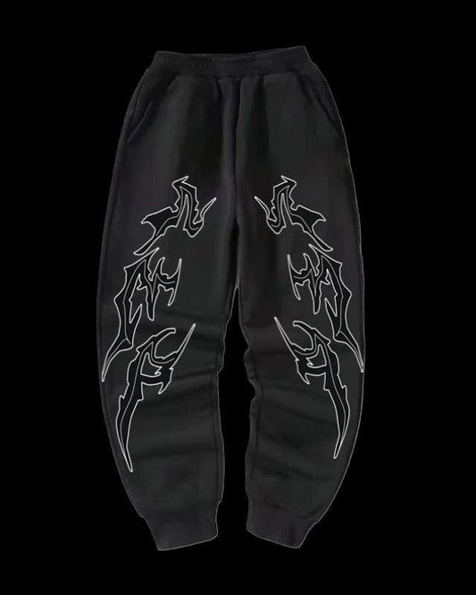 Black Flame Pants – Streetwear Joggers
