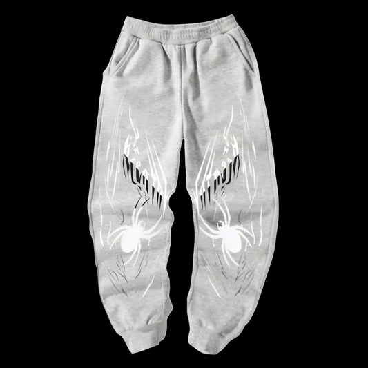 Bold Shadow Pants – Flame Graphic Joggers