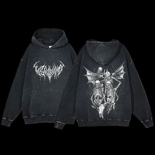 Mythic Shadows Oversized Hoodie – Wings of the Abyss