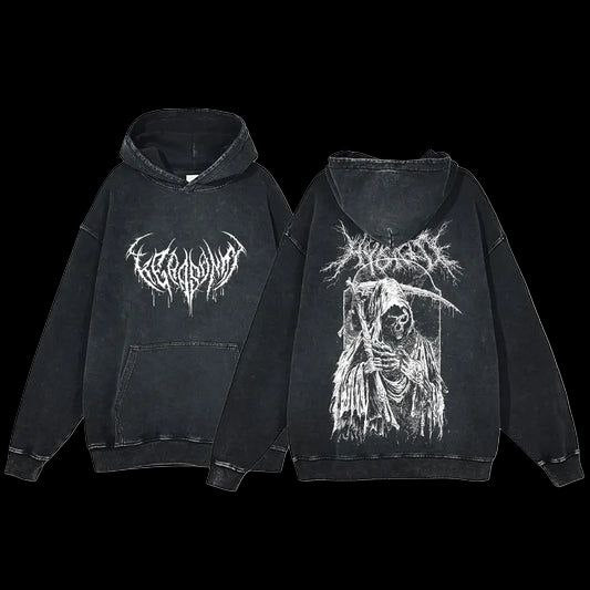 Night Warden Oversized Hoodie – Gothic Wing