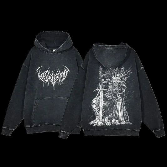 Shadow Mark Oversized Hoodie – Black Winged Insignia