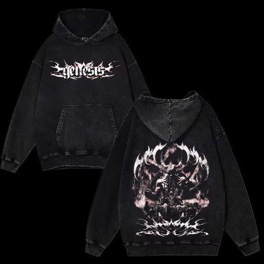 CRYPT Echo Oversized Hoodie – Bone Spiral