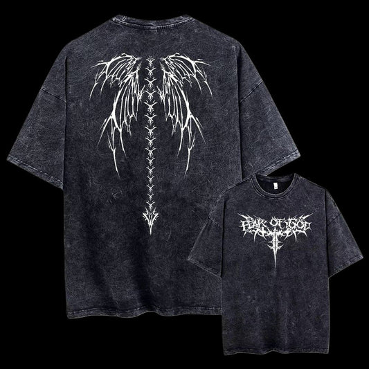 Winged Skeleton Oversized T-Shirt – Gothic Streetwear Aesthetic
