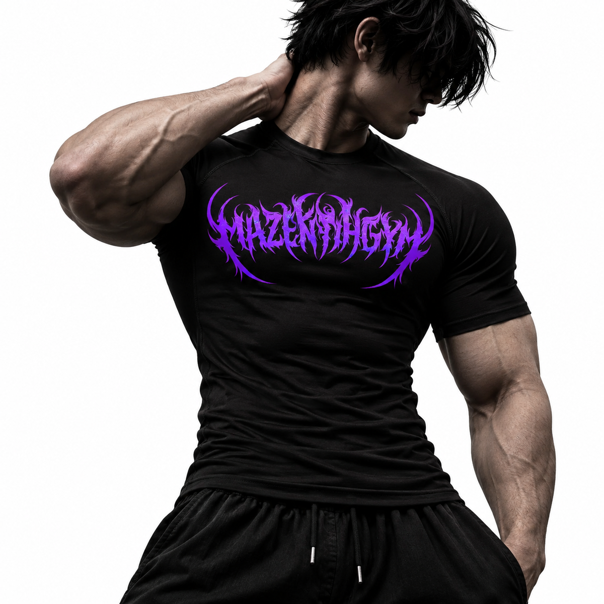 Purple Scribble Compression – Athletic Fit | MAZENTIH