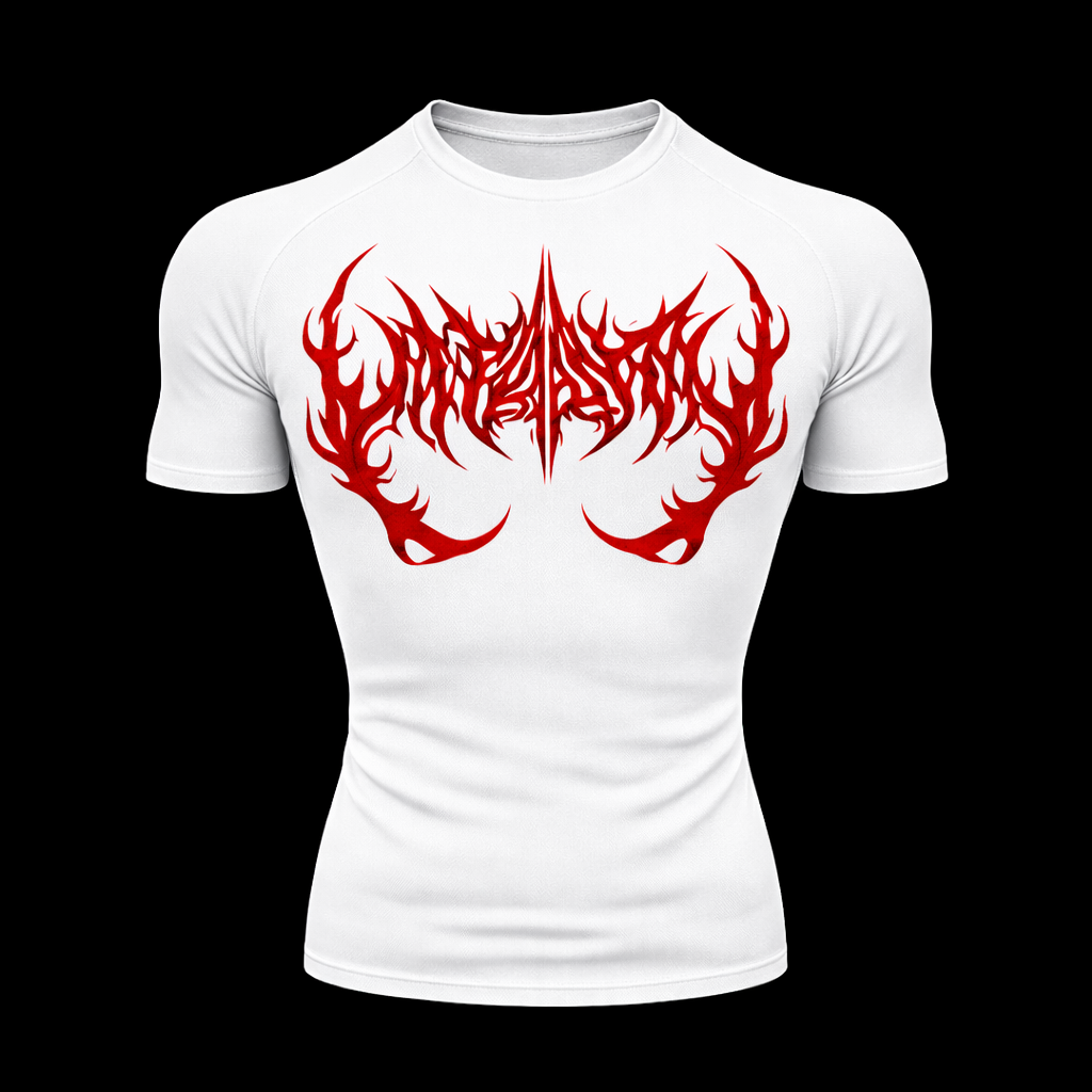 Inferno Script Dark Compression Shirt – Athletic Fit | MAZENTIH