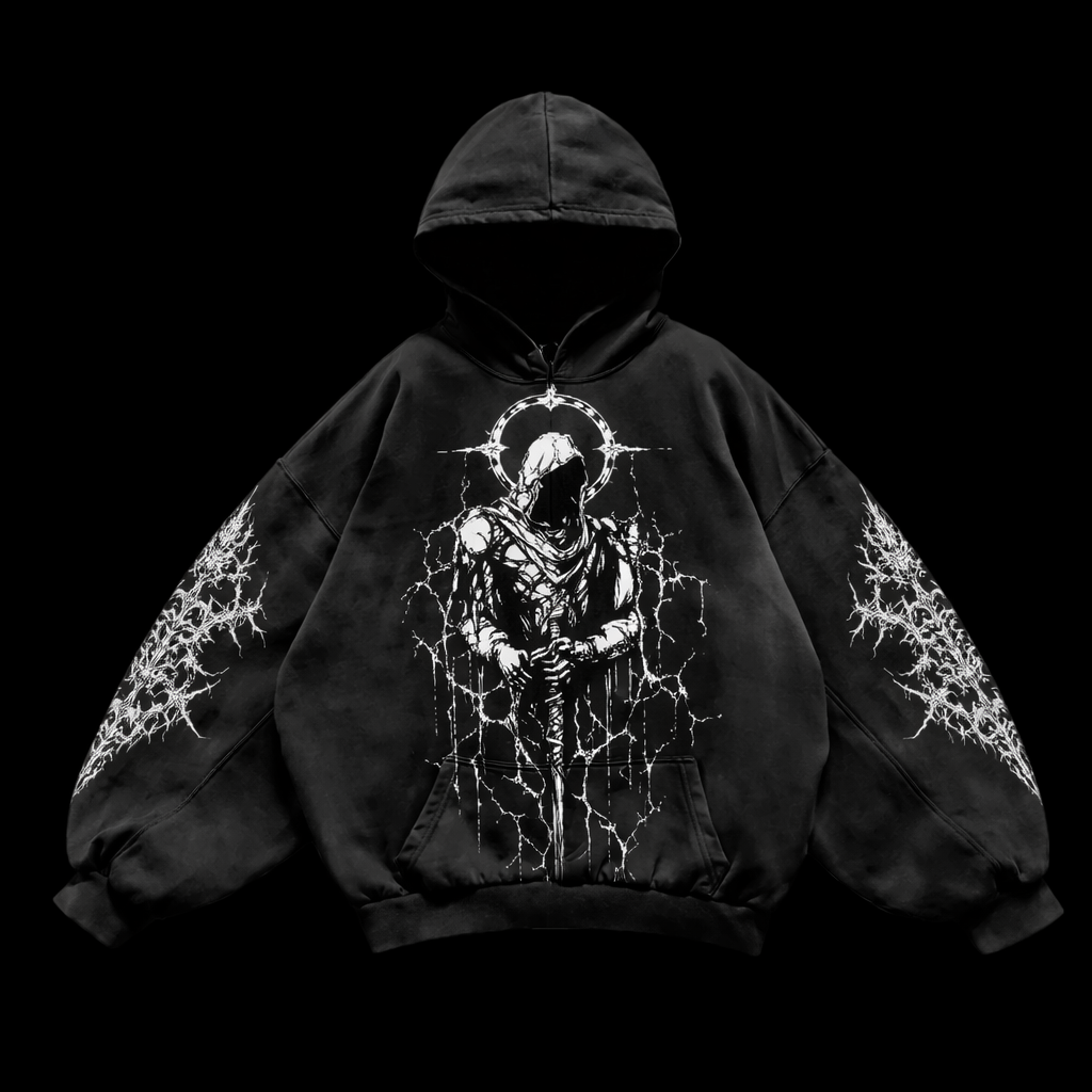 Fallen Knight Oversized Hoodie  – Athletic Fit |MAZENTIH