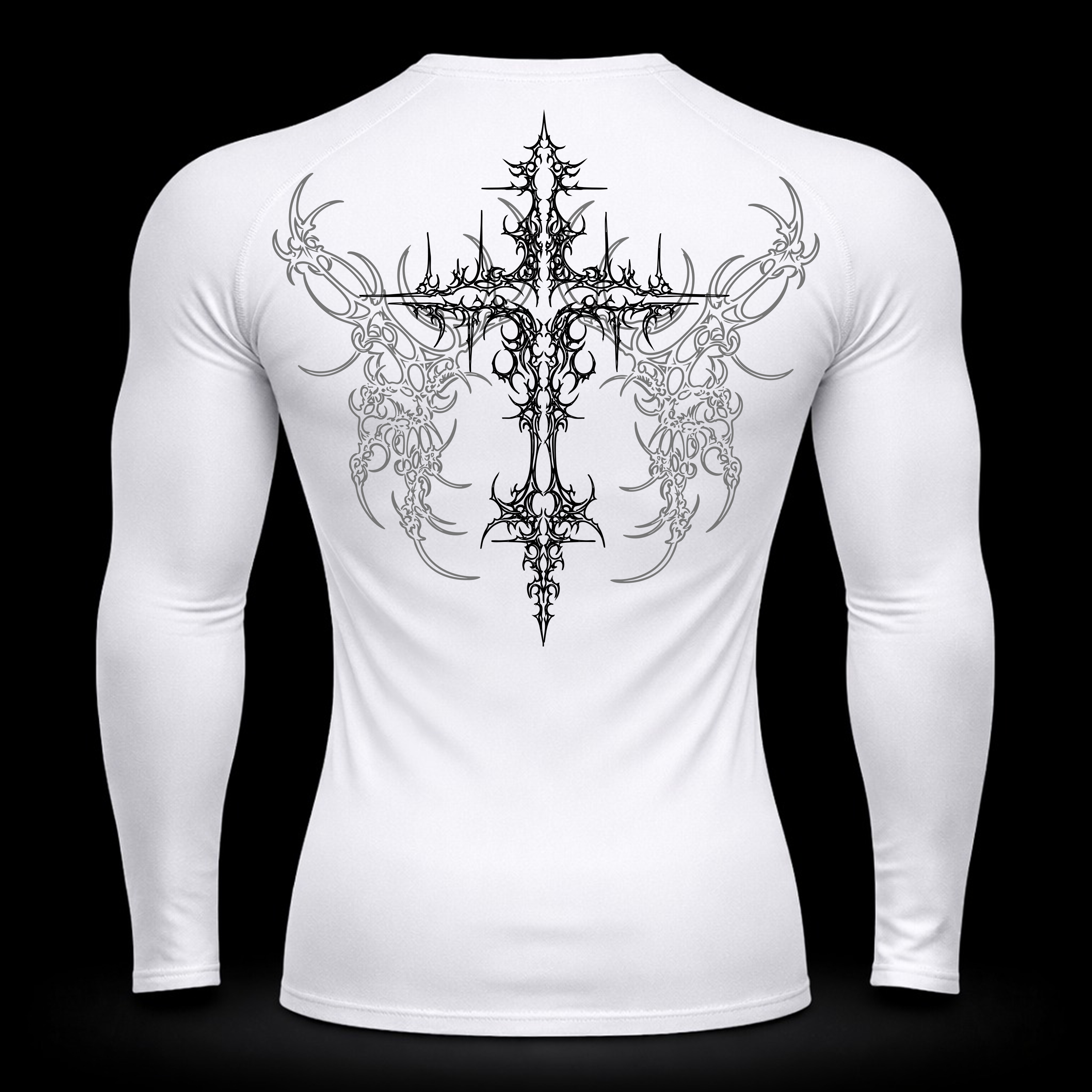 Crimson Cross Long Sleeve Compression – Athletic Fit | MAZENTIH