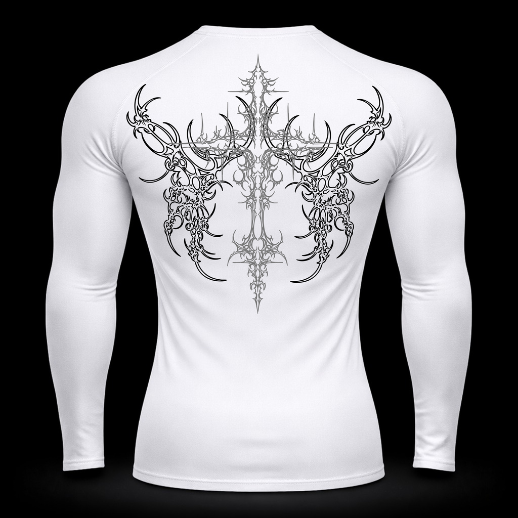 Crimson Cross Long Sleeve Compression – Athletic Fit | MAZENTIH
