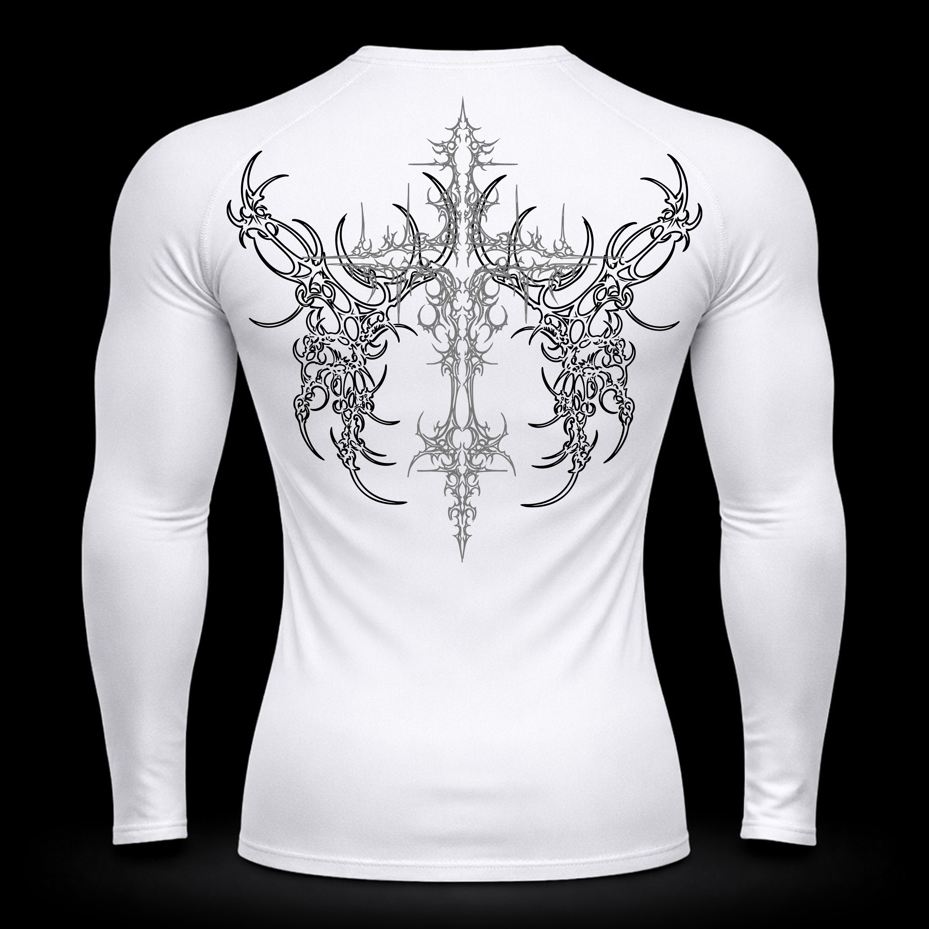 Crimson Cross Long Sleeve Compression – Athletic Fit | MAZENTIH