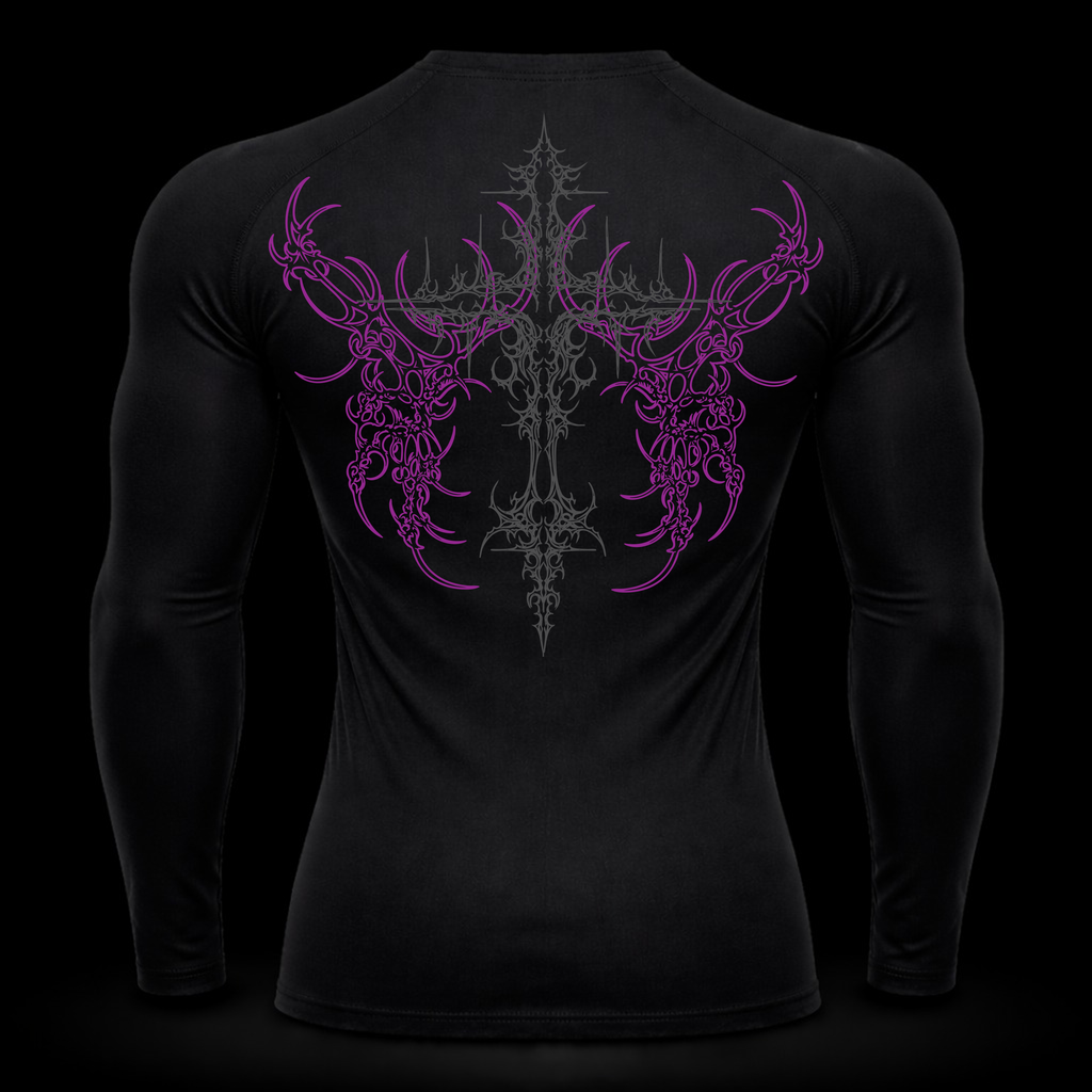 Crimson Cross Long Sleeve Compression – Athletic Fit | MAZENTIH