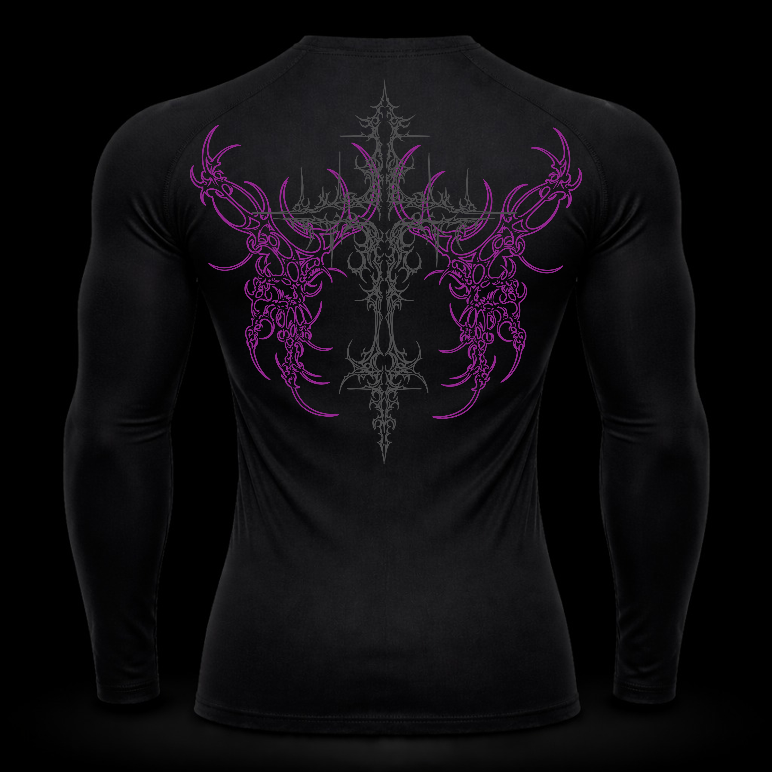 Crimson Cross Long Sleeve Compression – Athletic Fit | MAZENTIH