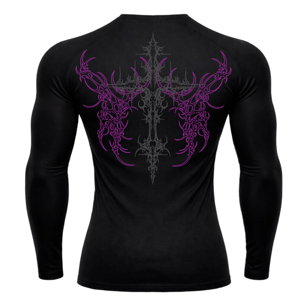 Crimson Cross Long Sleeve Compression – Athletic Fit | MAZENTIH