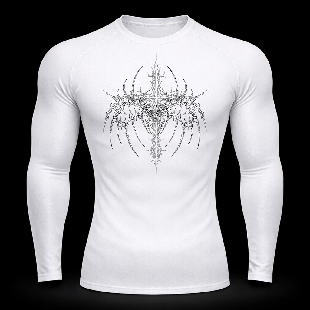 Crimson Cross Long Sleeve Compression – Athletic Fit | MAZENTIH