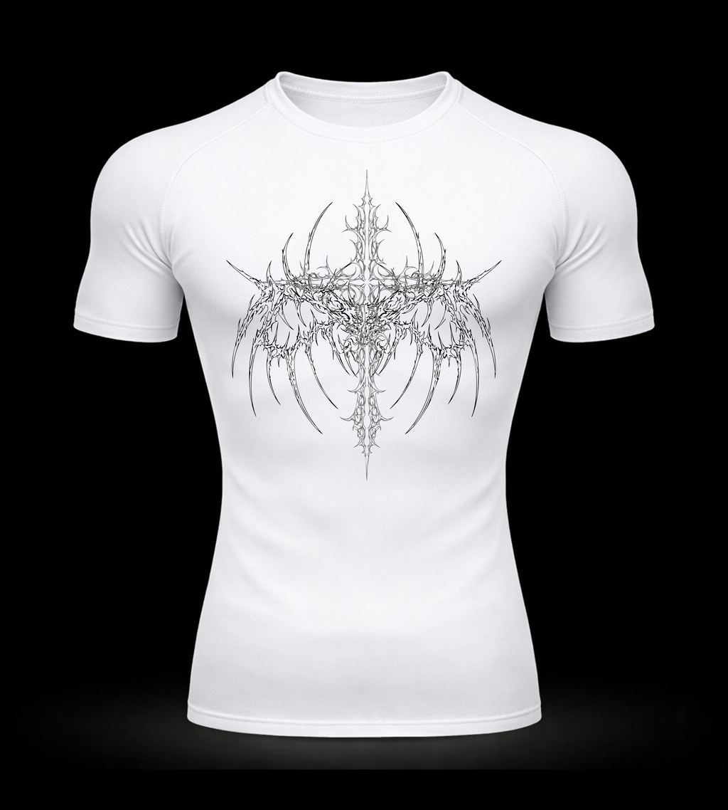 Crimson Cross Compression Shirt – Athletic Fit | MAZENTIH