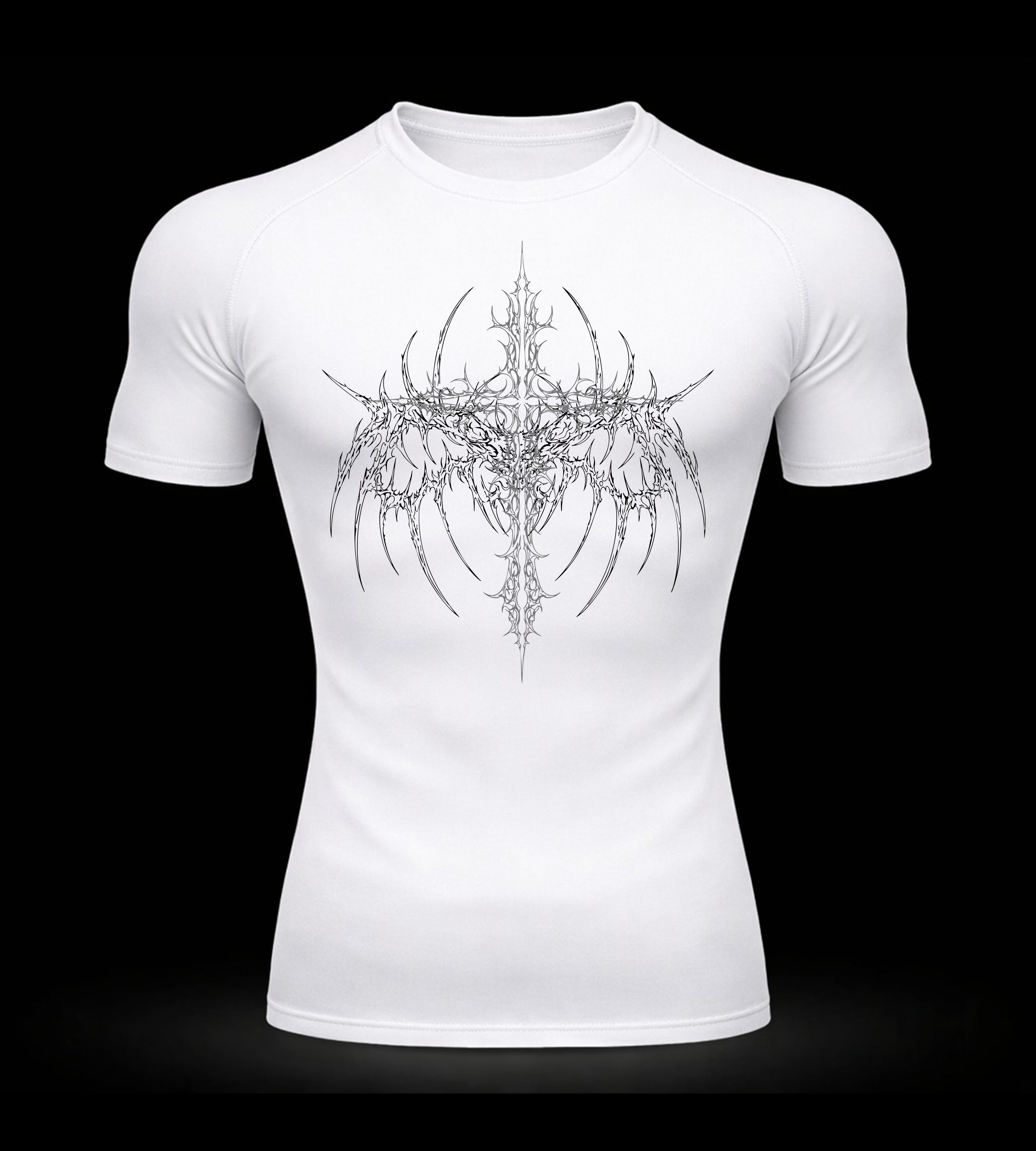 Crimson Cross Compression Shirt – Athletic Fit | MAZENTIH