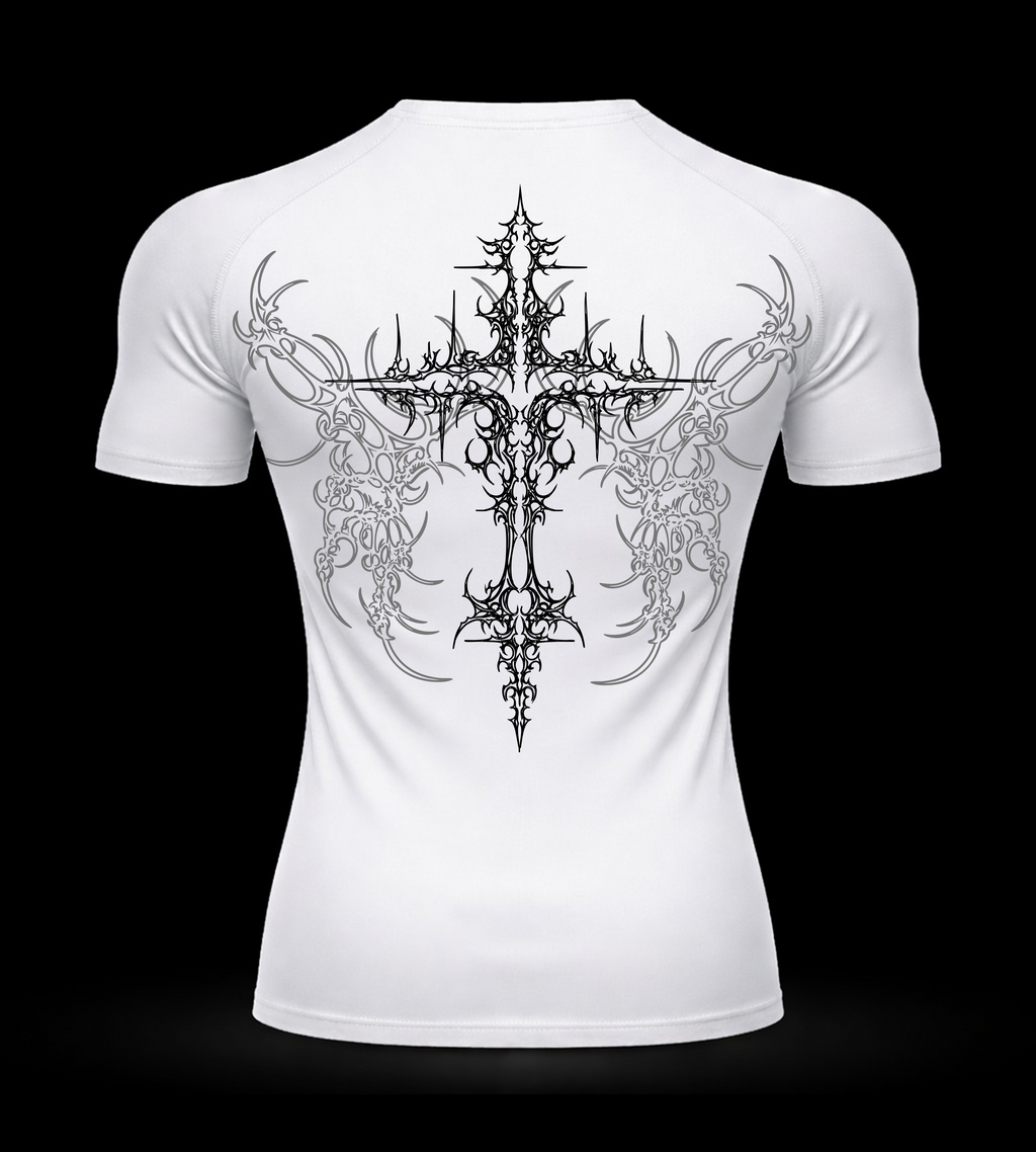 Crimson Cross Compression Shirt – Athletic Fit | MAZENTIH