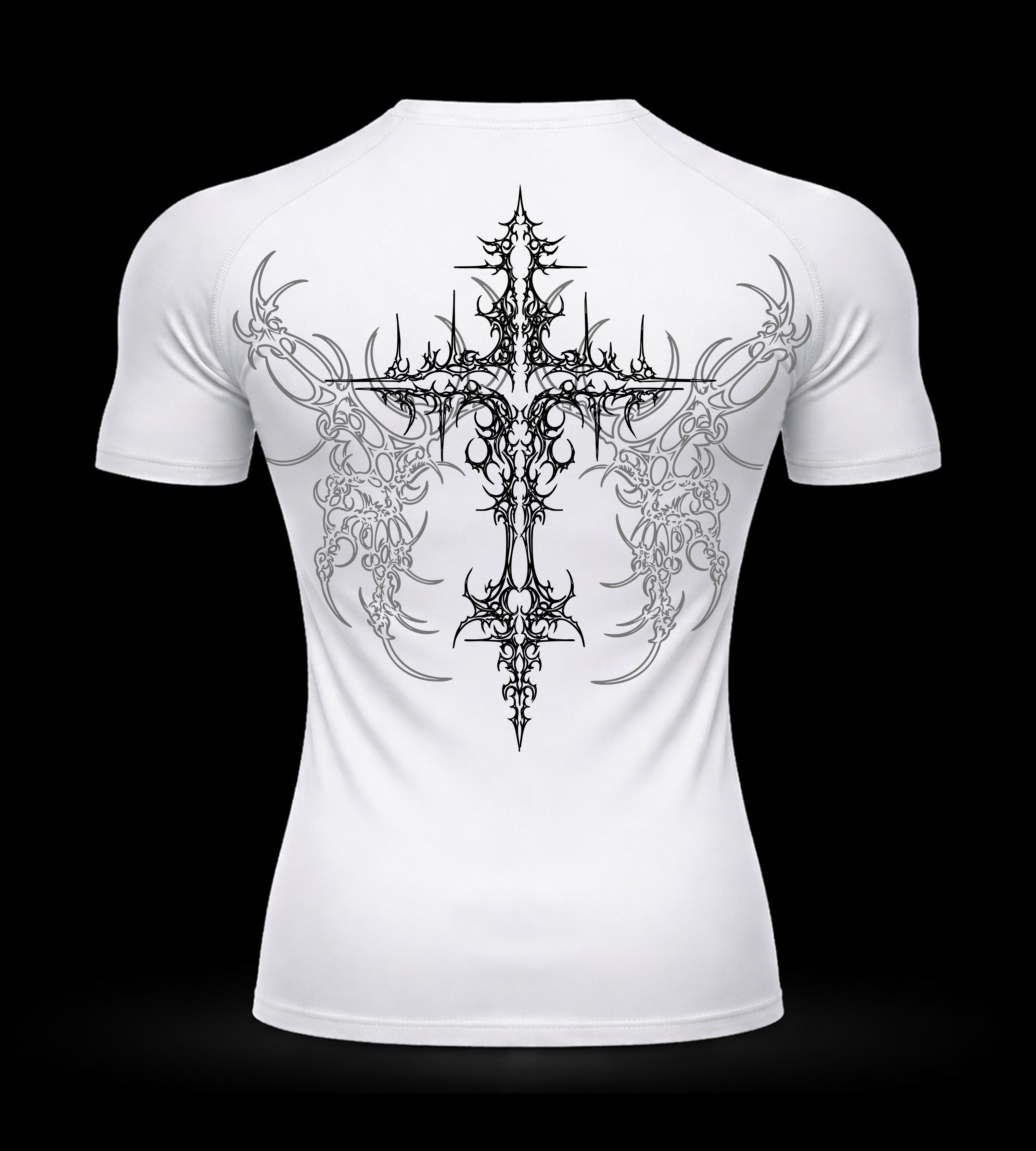 Crimson Cross Compression Shirt – Athletic Fit | MAZENTIH