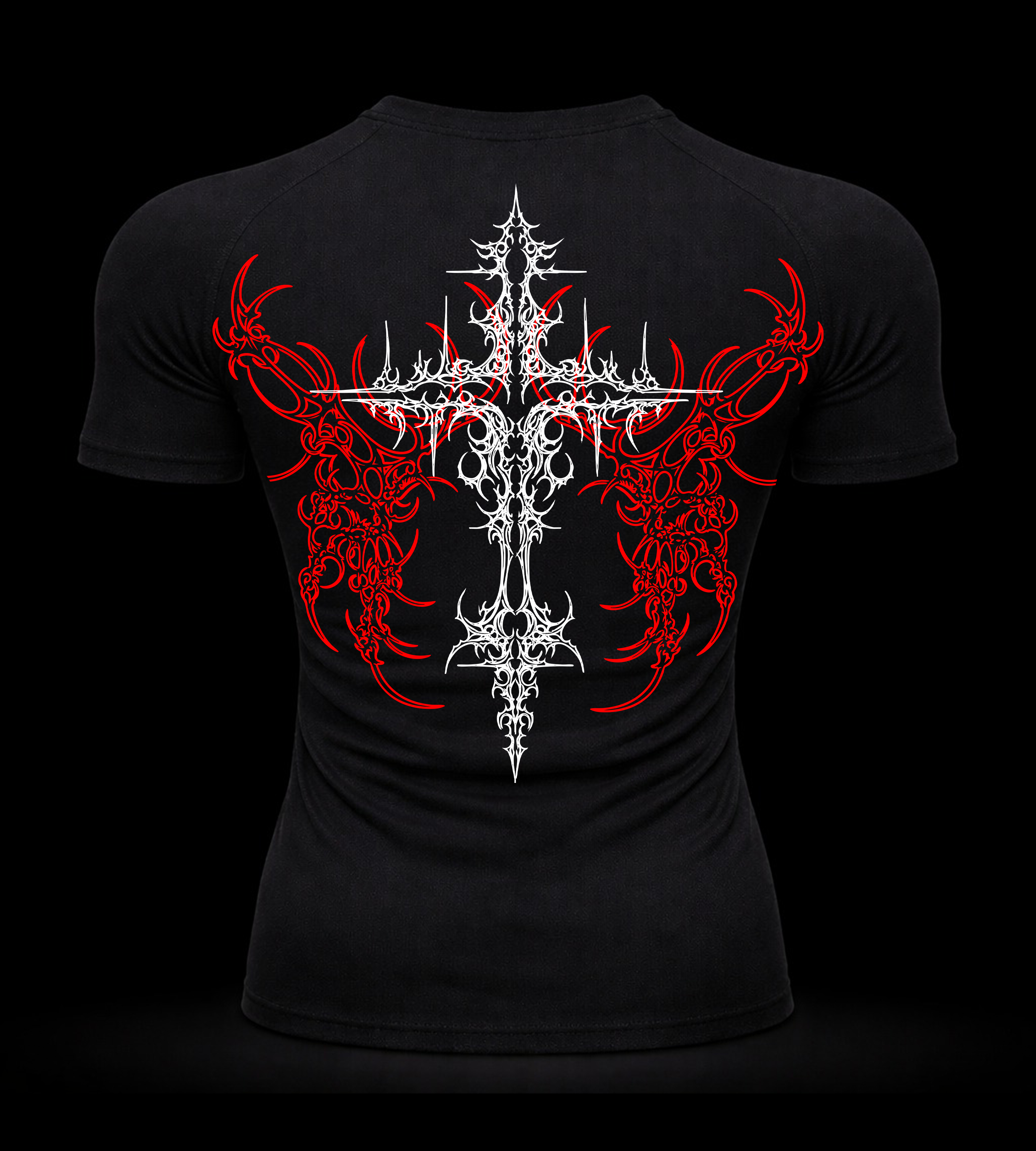 Crimson Cross Compression Shirt – Athletic Fit | MAZENTIH