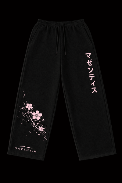 Sakura Wide Pants Japanese Streetwear Men's Wide Trousers | MAZENTIH
