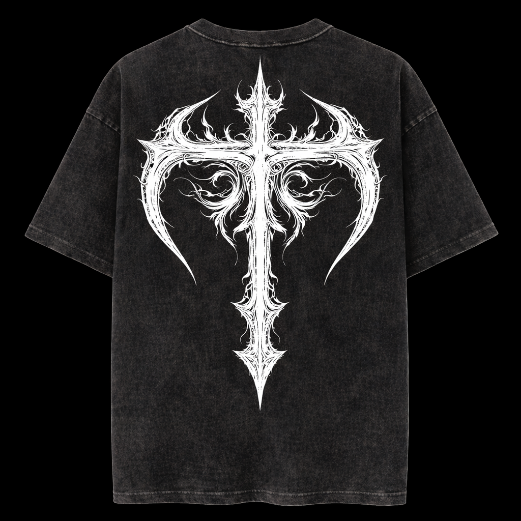 Obsidian Cross Vintage T-Shirt - Athletic Fit |MAZENTIH