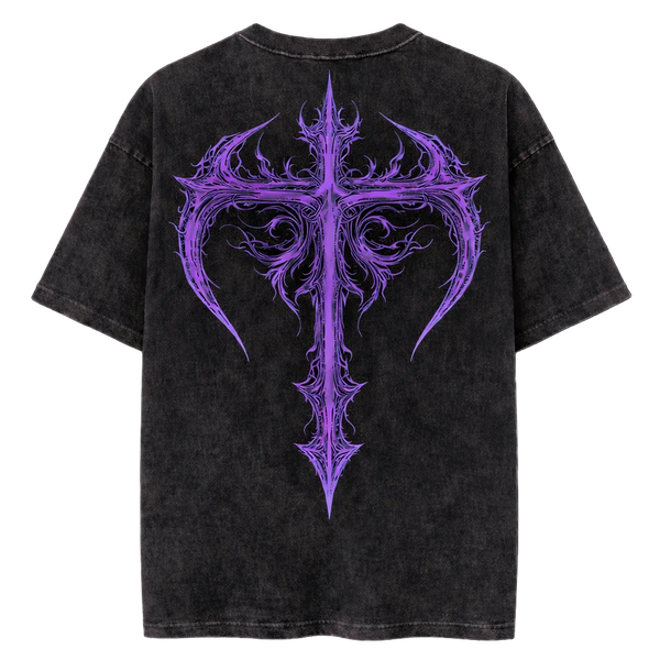 Violet Cross Vintage T-Shirt - Athletic Fit |MAZENTIH