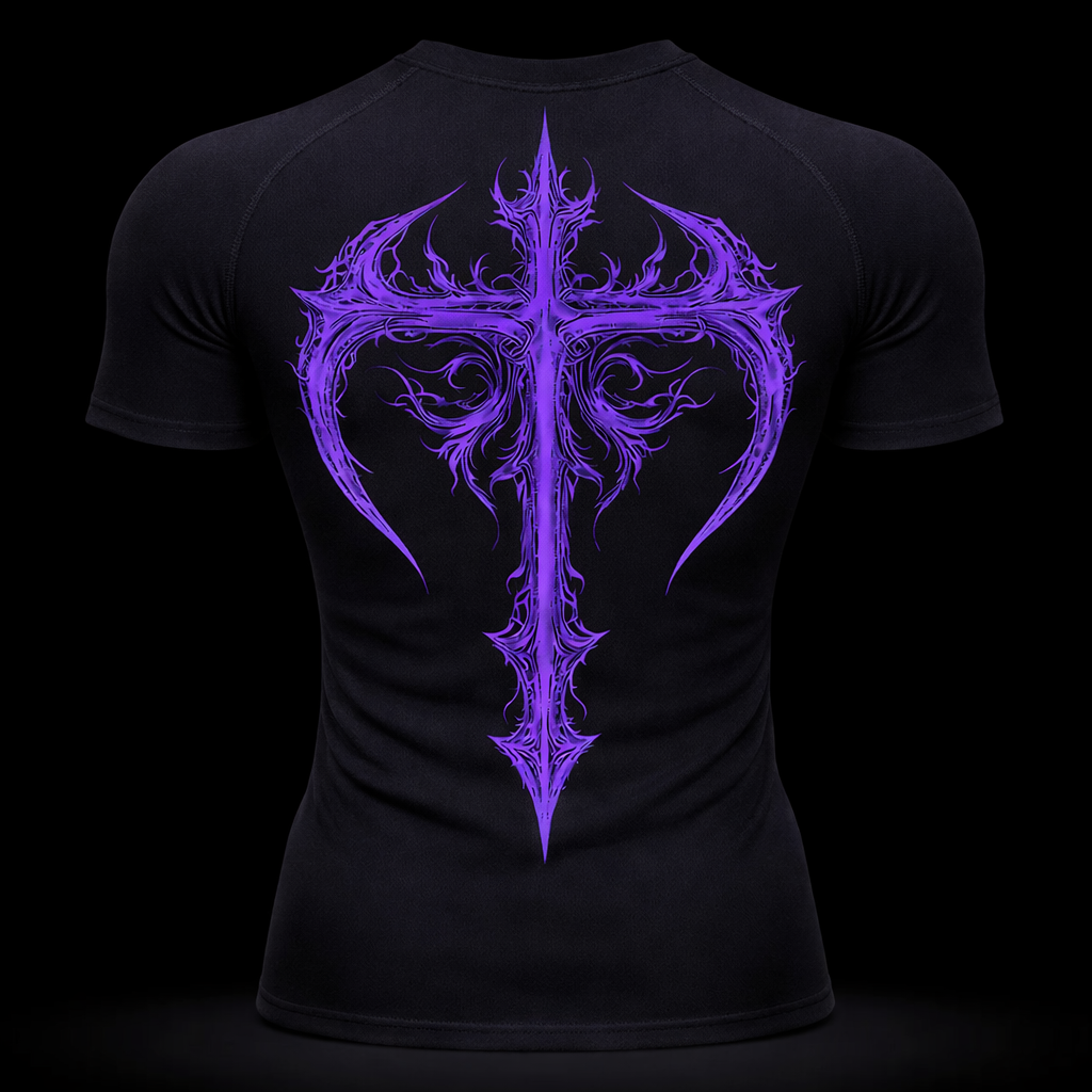 Violet Cross Compression Short Gym | MAZENTIH