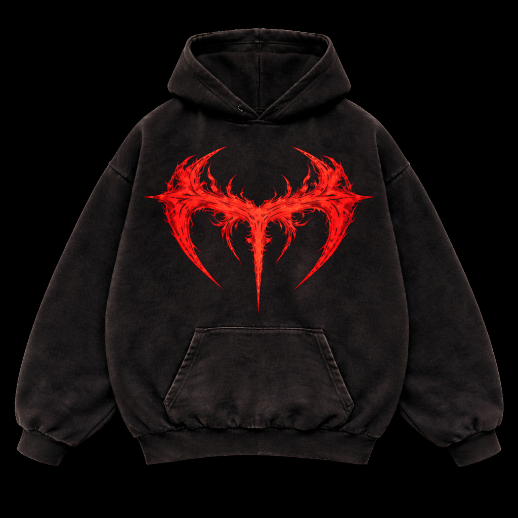 Blood Cross Vintage Hoodie – Athletic Fit |MAZENTIH