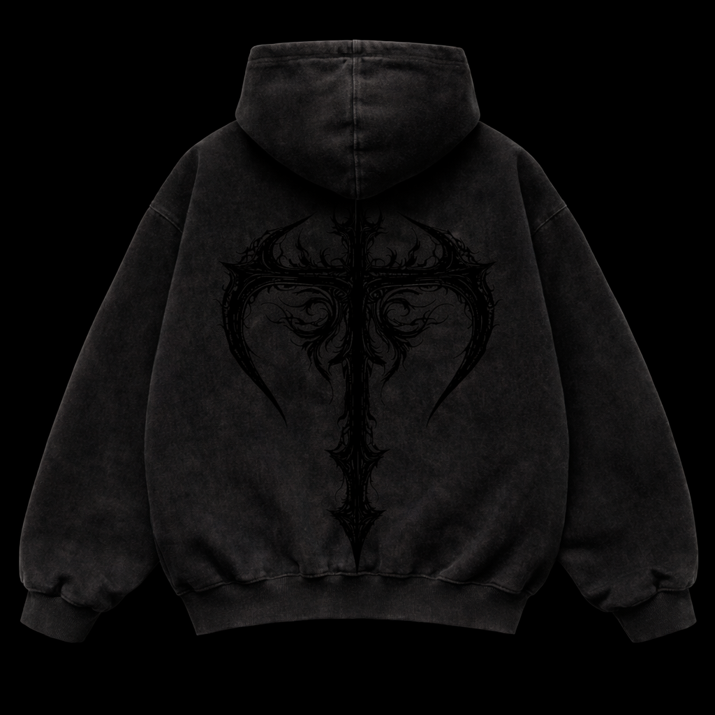 Shadow Cross Vintage Hoodie– Athletic Fit |MAZENTIH