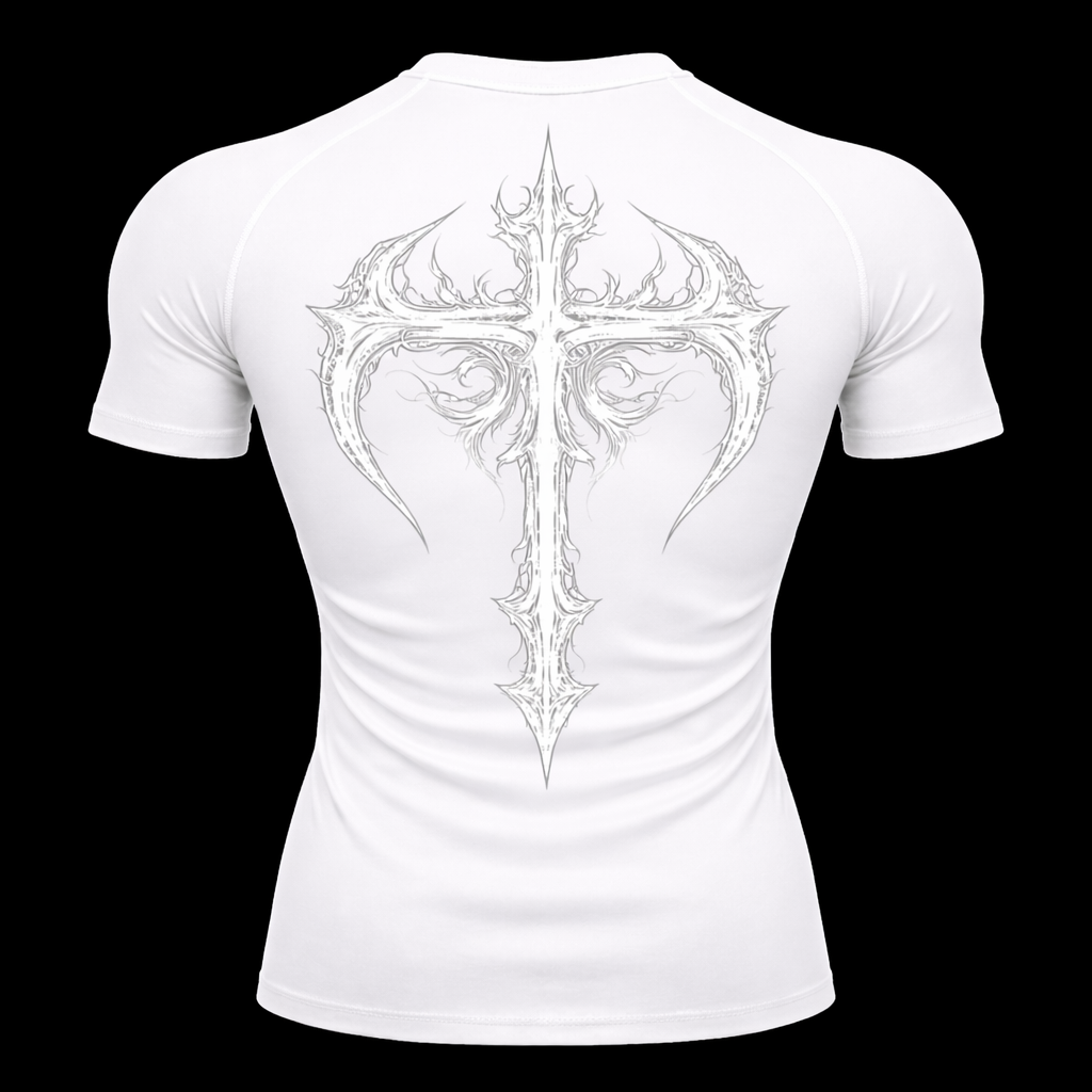 Obsidian Cross Compression Tee Short Gym  | MAZENTIH