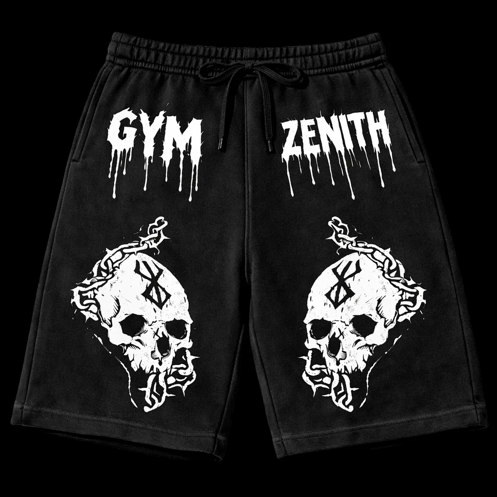 Shadow Skull Vintage Gym Short | MAZENTIH