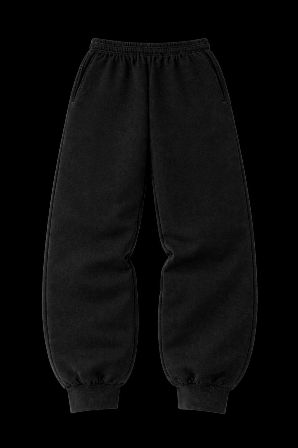 Black sweatpants on a transparent background