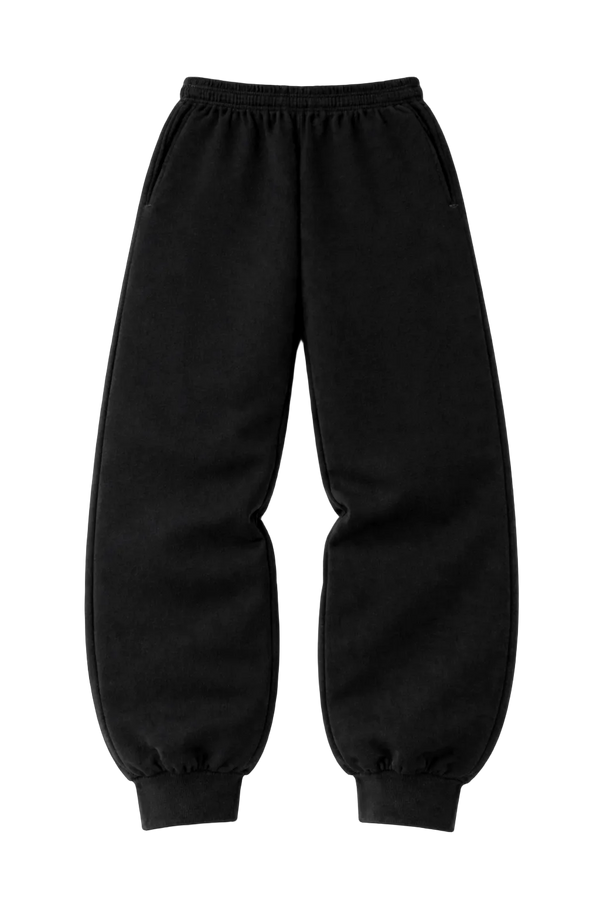 Black sweatpants on a transparent background