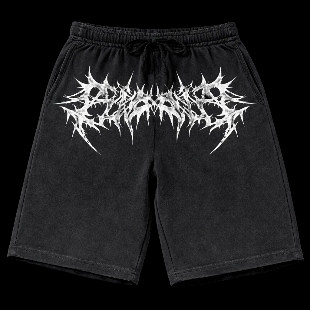 Dark Script Vintage Gym Short | MAZENTIH