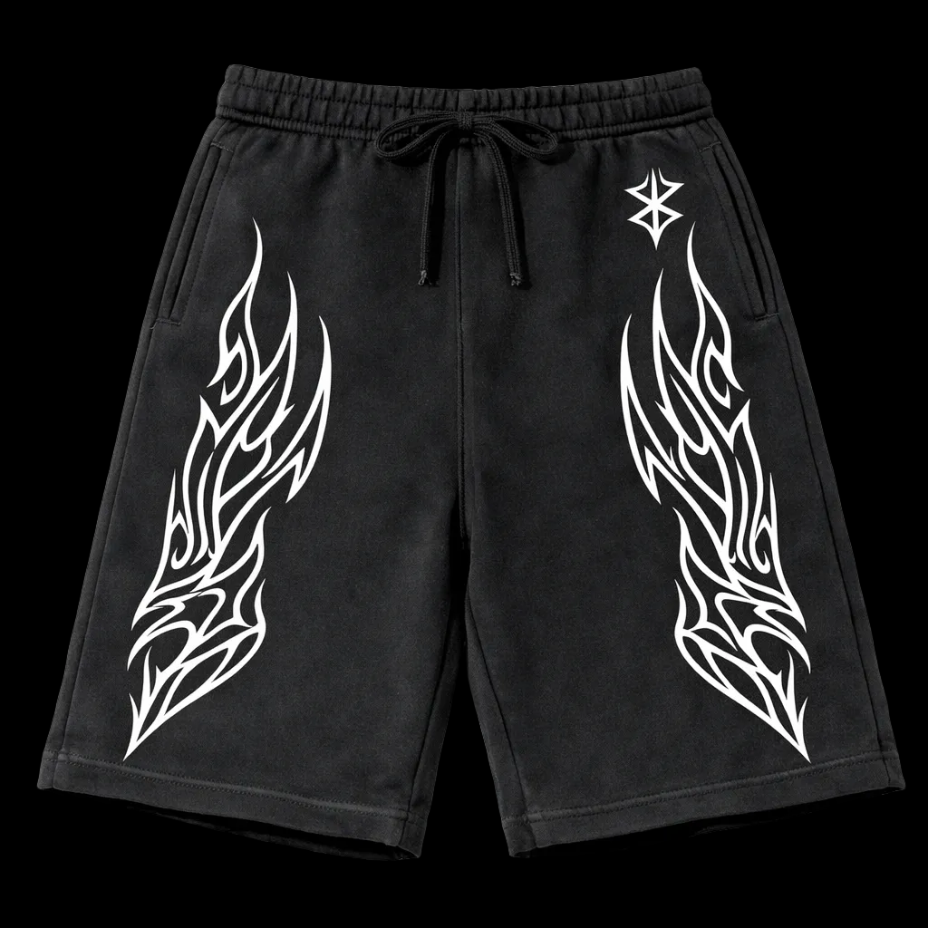 Tribal Surge Flame Vintage Gym Short | MAZENTIH