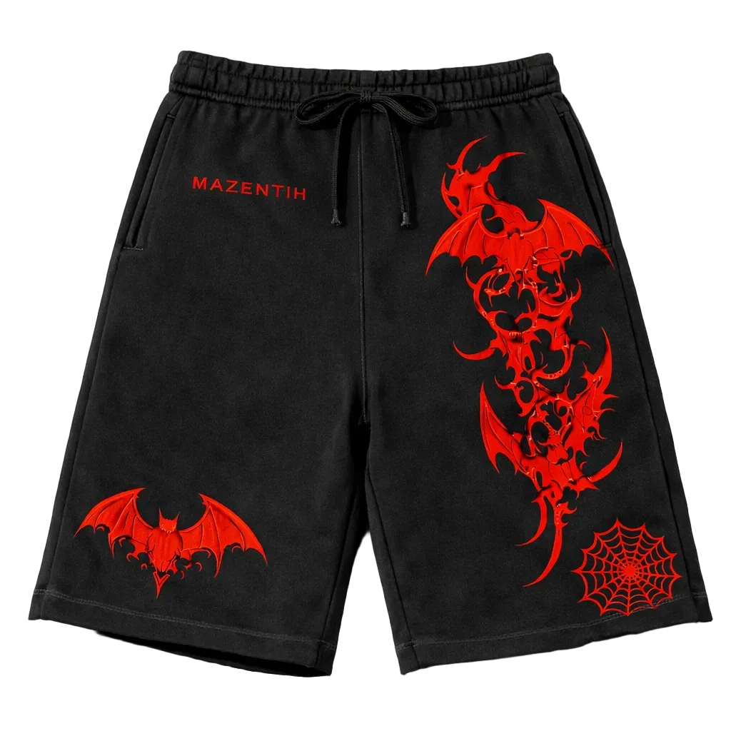 Crimson Strike Vintage Gym Short | MAZENTIH