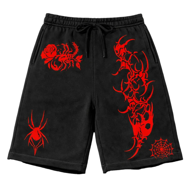 Crimson Spider Strike Vintage Gym Short | MAZENTIH