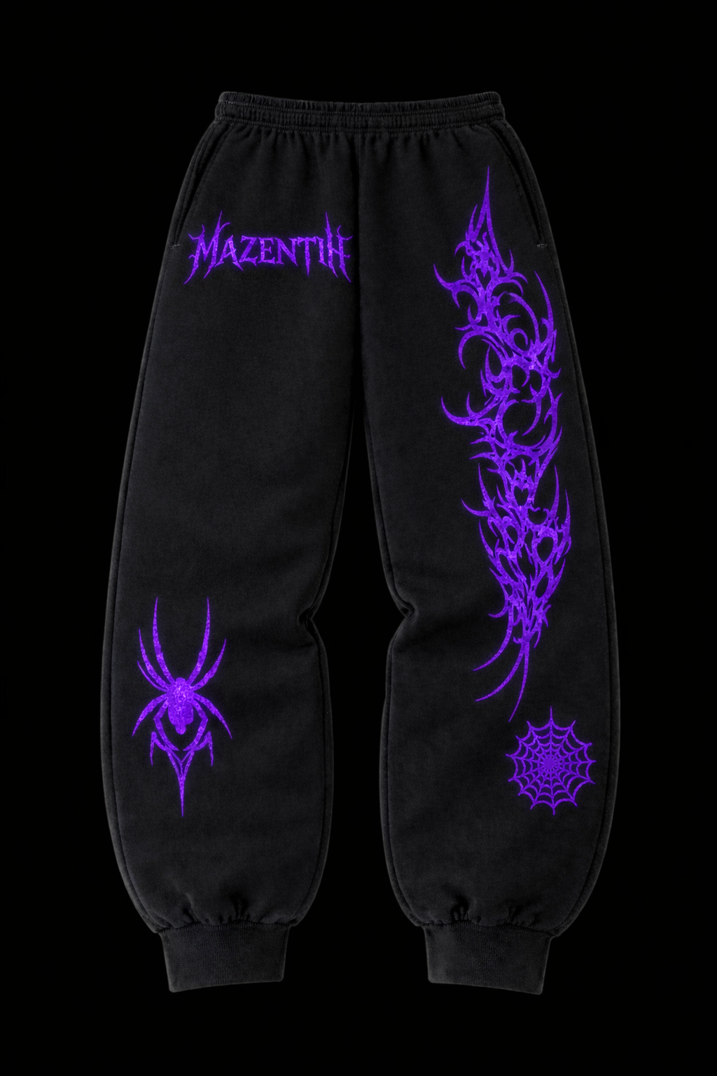 Purple Crimson Spider Gym Jogger Pants | MAZENTIH